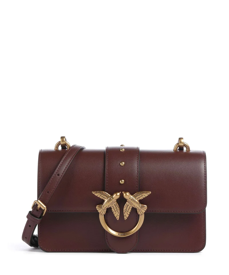 Pinko Love One Mini Borsa a tracolla burgundy wine/antique gold