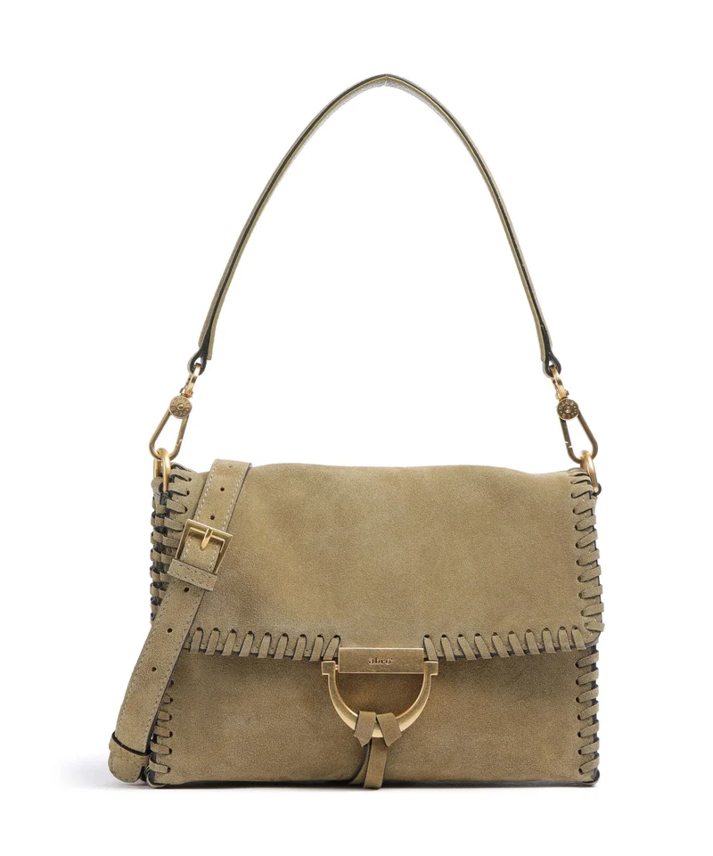 Abro Suede Temi Stitch Borsa a spalla mud