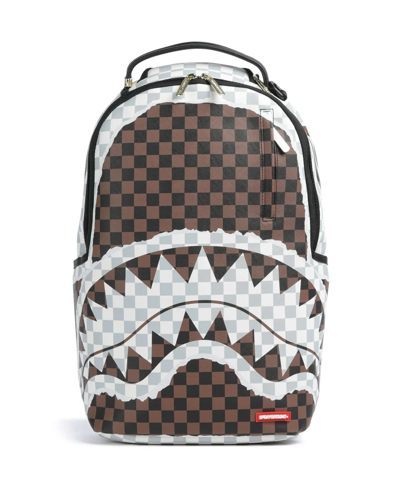 Sprayground Cream And Brown Tear Check Zaino multicolour