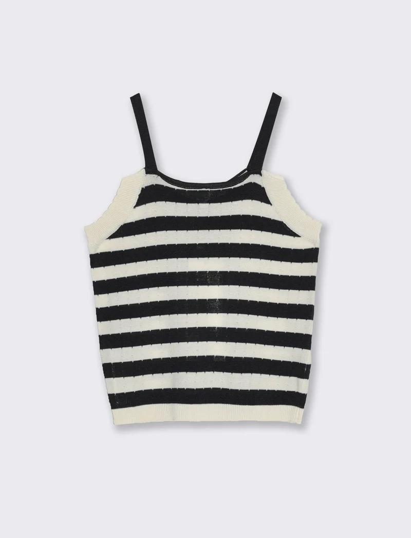 Top in maglina a righe da bambina - Righe
