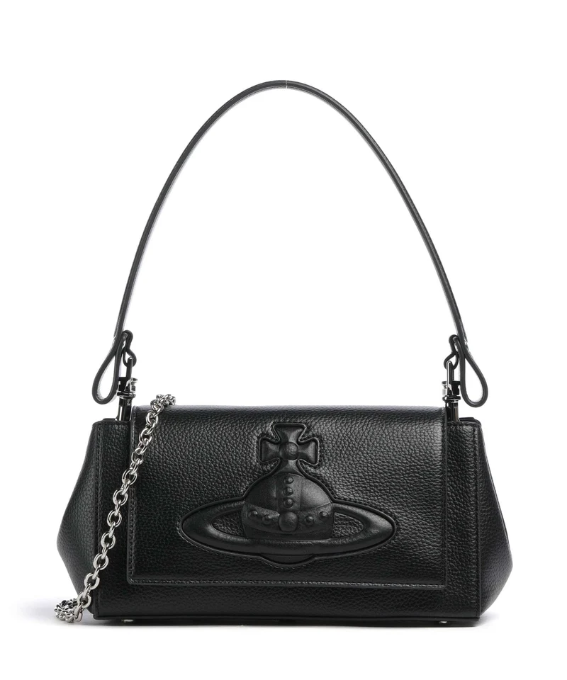 Vivienne Westwood Hazel Grain Medium Borsa a spalla black