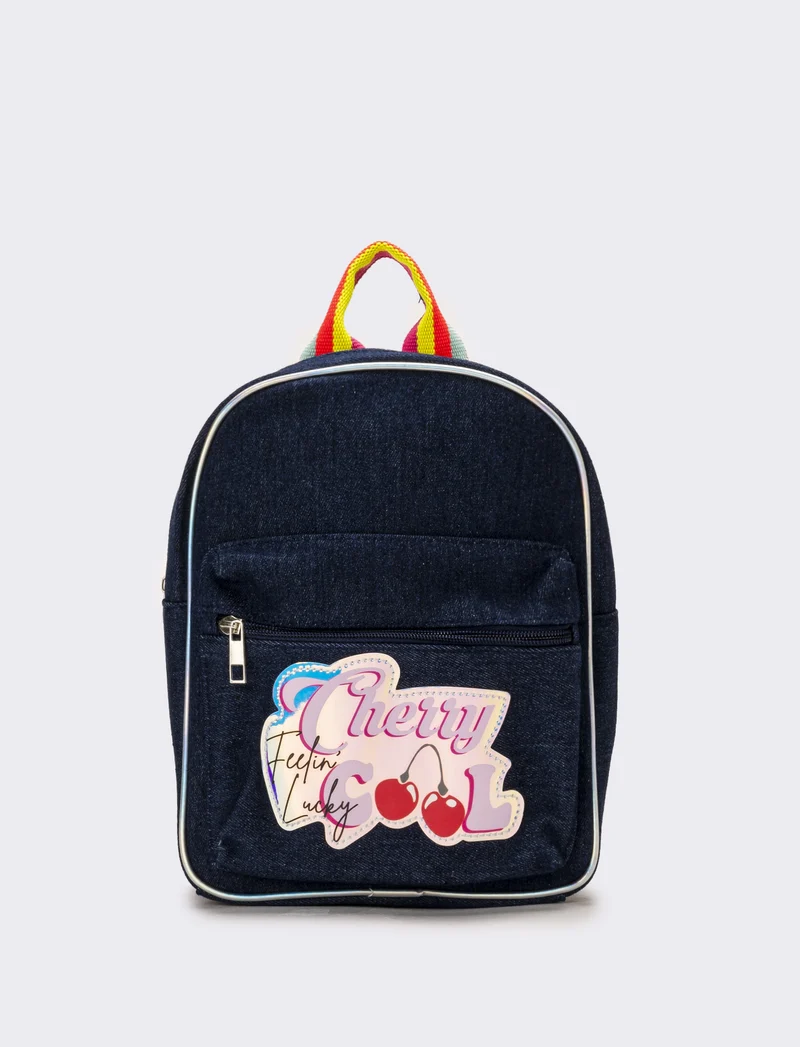 Zaino denim bambina con tracolla rainbow - DENIM SCURO
