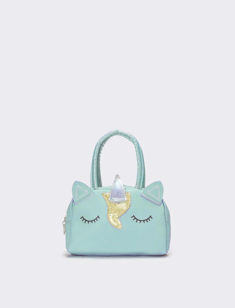 Borsa bauletto bambina unicorno con glitter - Verde