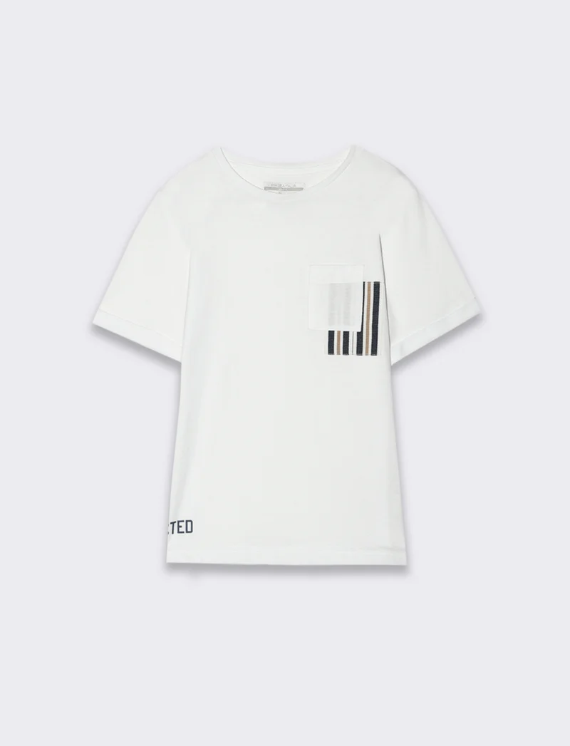 T shirt con risvolto da bambino - Bianco sporco