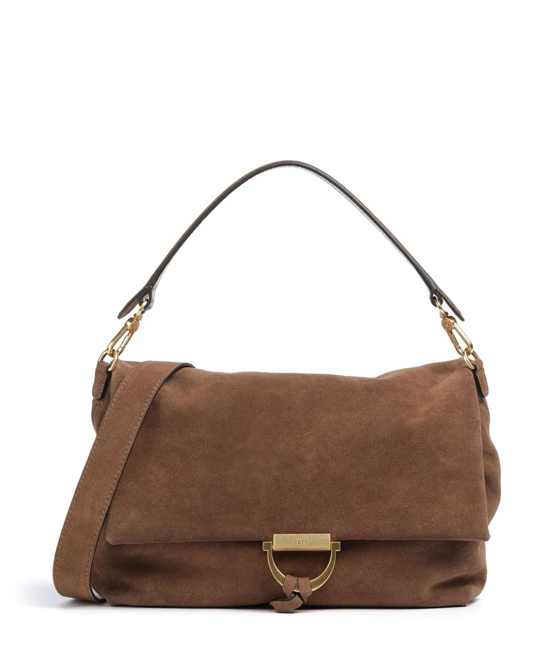 Abro Suede Temi Large Borsa a spalla wood