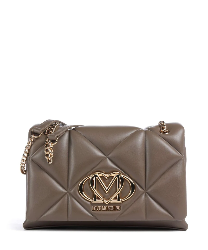 Love Moschino Embossed Q Borsa a spalla mud