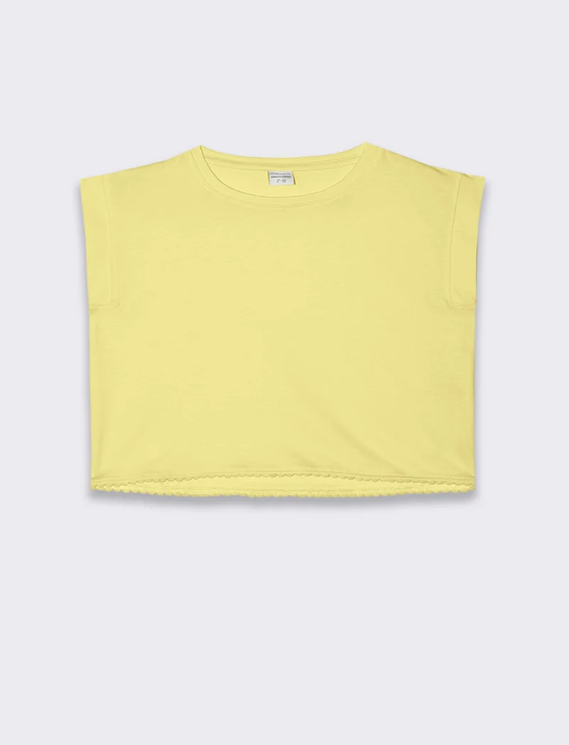 T-shirt in cotone da bambina - Giallo limone