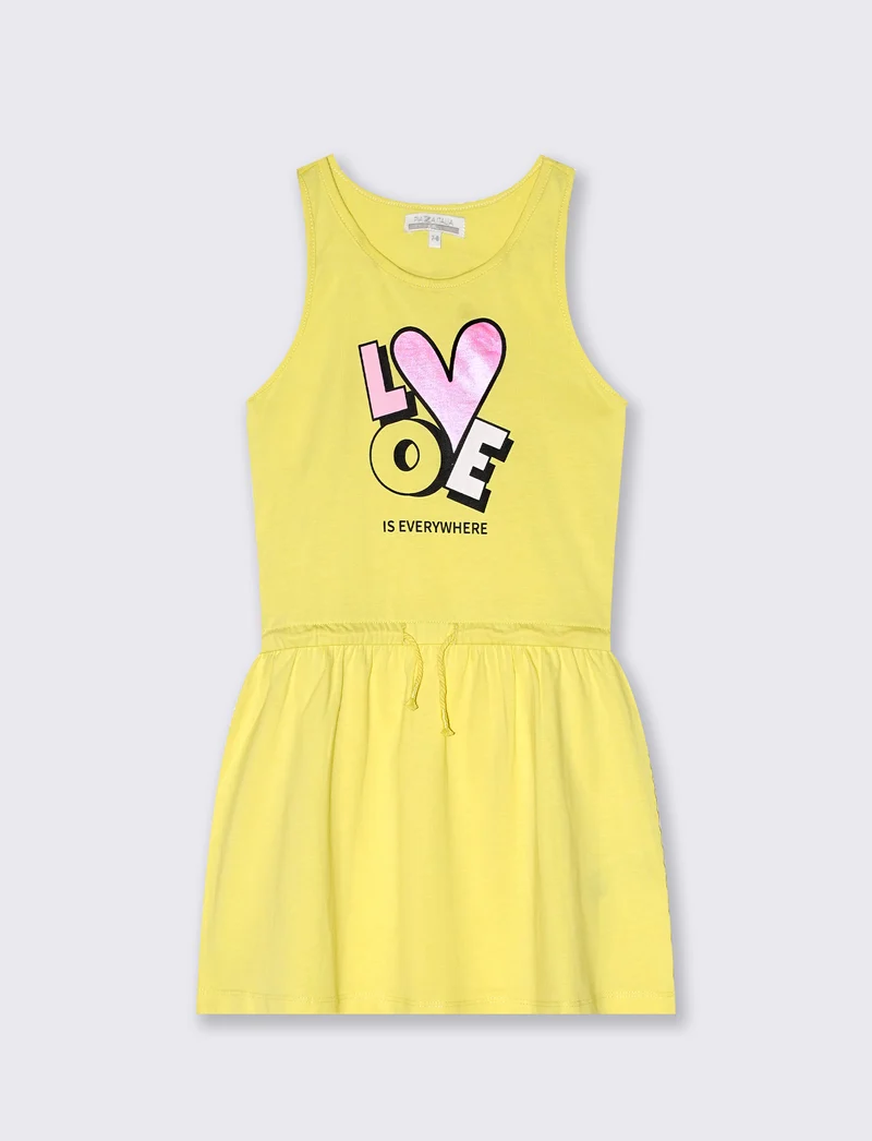 Vestito ampio da bambina - Giallo limone