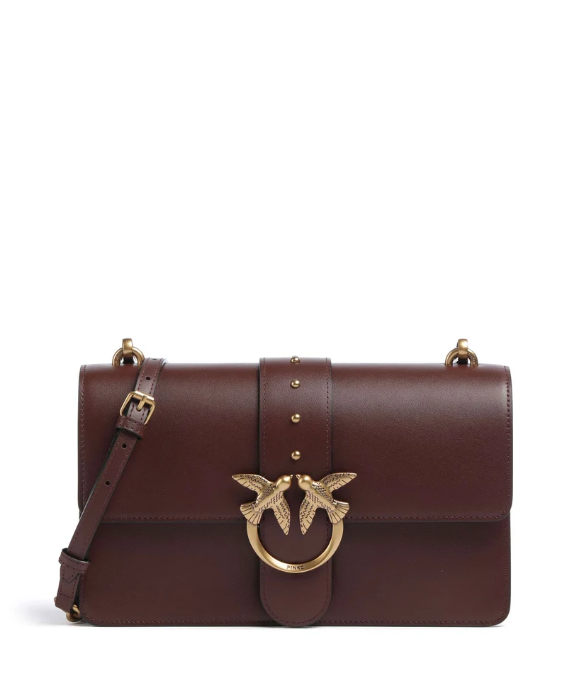 Pinko Love One Classic Borsa a tracolla rosso vino/antique gold