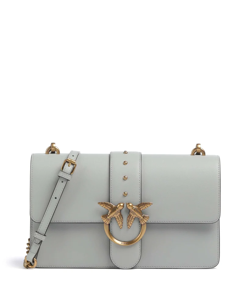 Pinko Love One Classic Borsa a tracolla grigio perla/antique gold