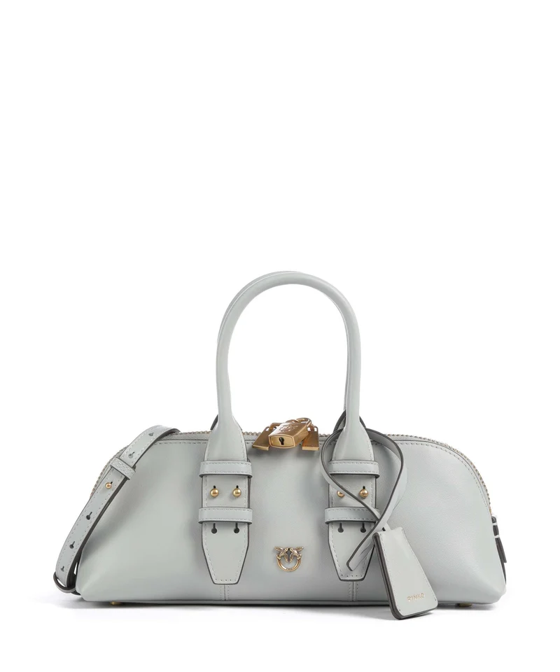 Pinko Bowling Horizontal Borsa a mano grigio perla/antique gold