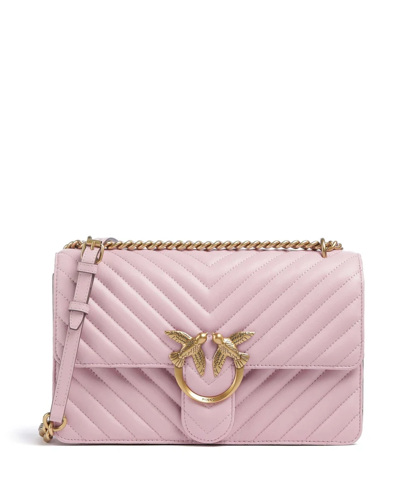 Pinko Love One Classic Borsa a spalla rosa chiaro/antique gold