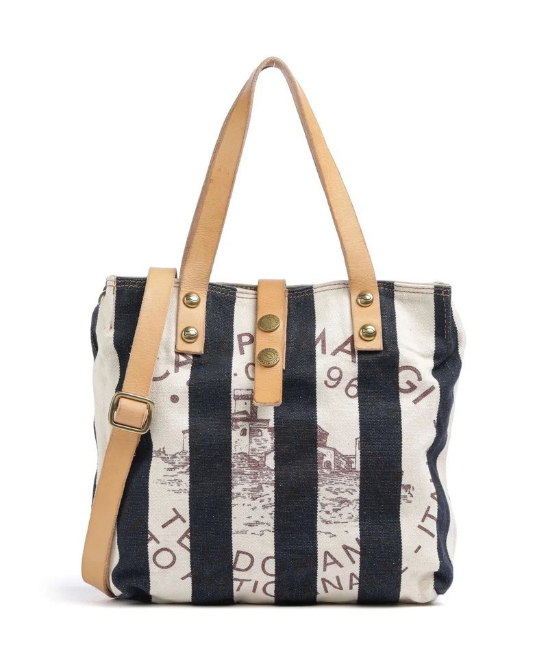 Campomaggi Borsa shopper blue/beige
