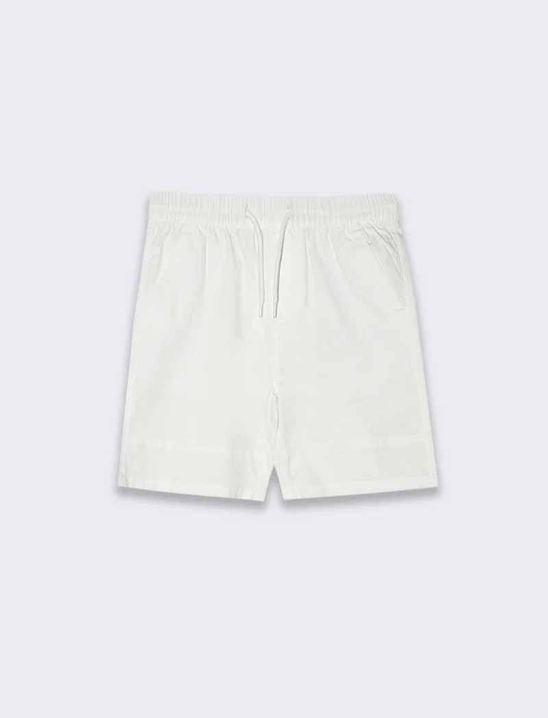 Bermuda in cotone con tagli da bambino - Bianco