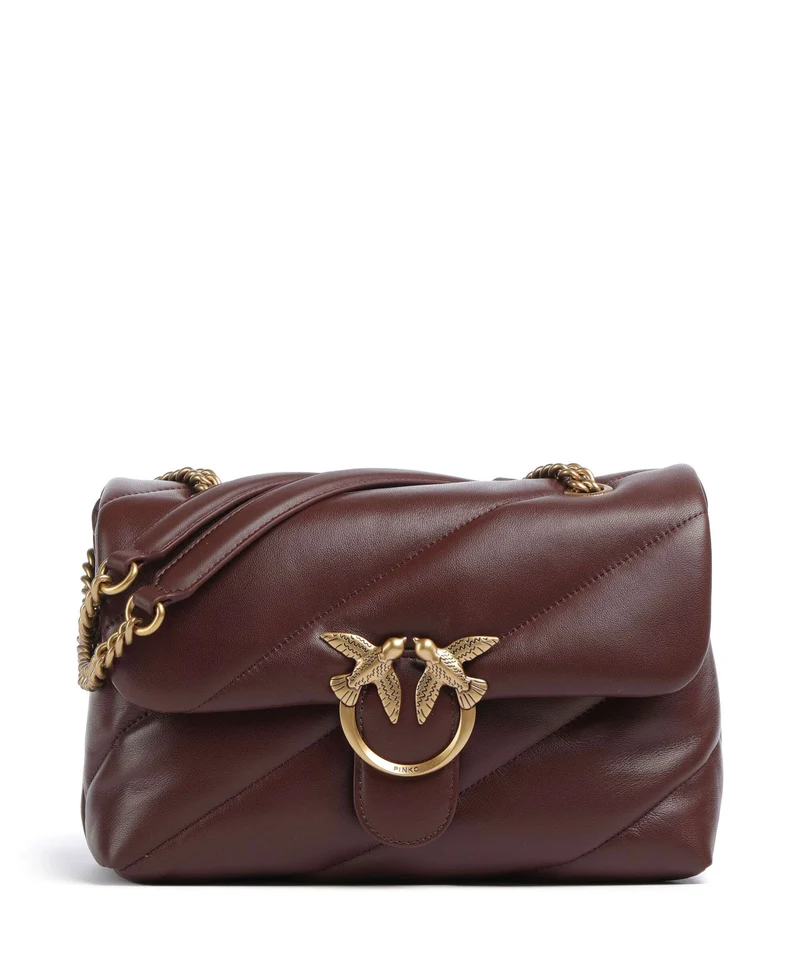 Pinko Love Puff Classic Borsa a spalla rosso vino/antique gold