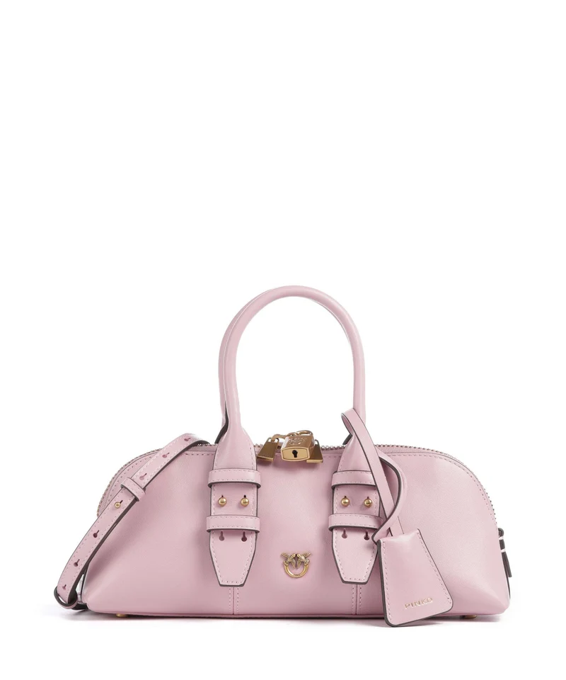 Pinko Bowling Horizontal Borsa a mano rosa chiaro/antique gold