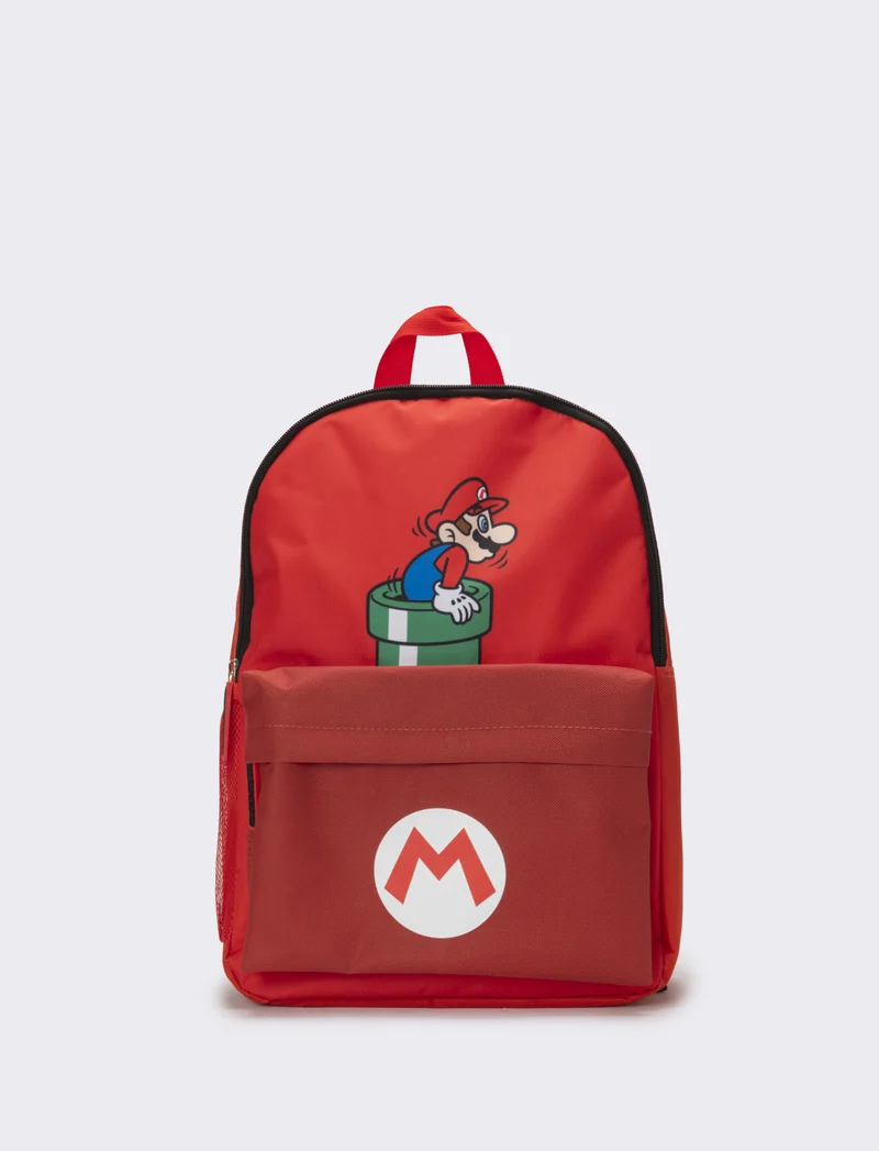 Zaino bambino con tasca avanti super mario bros - Rosso