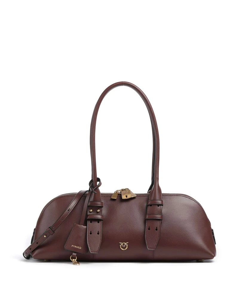 Pinko Bowling Horizontal Big Borsa a mano burgundy wine/antique gold