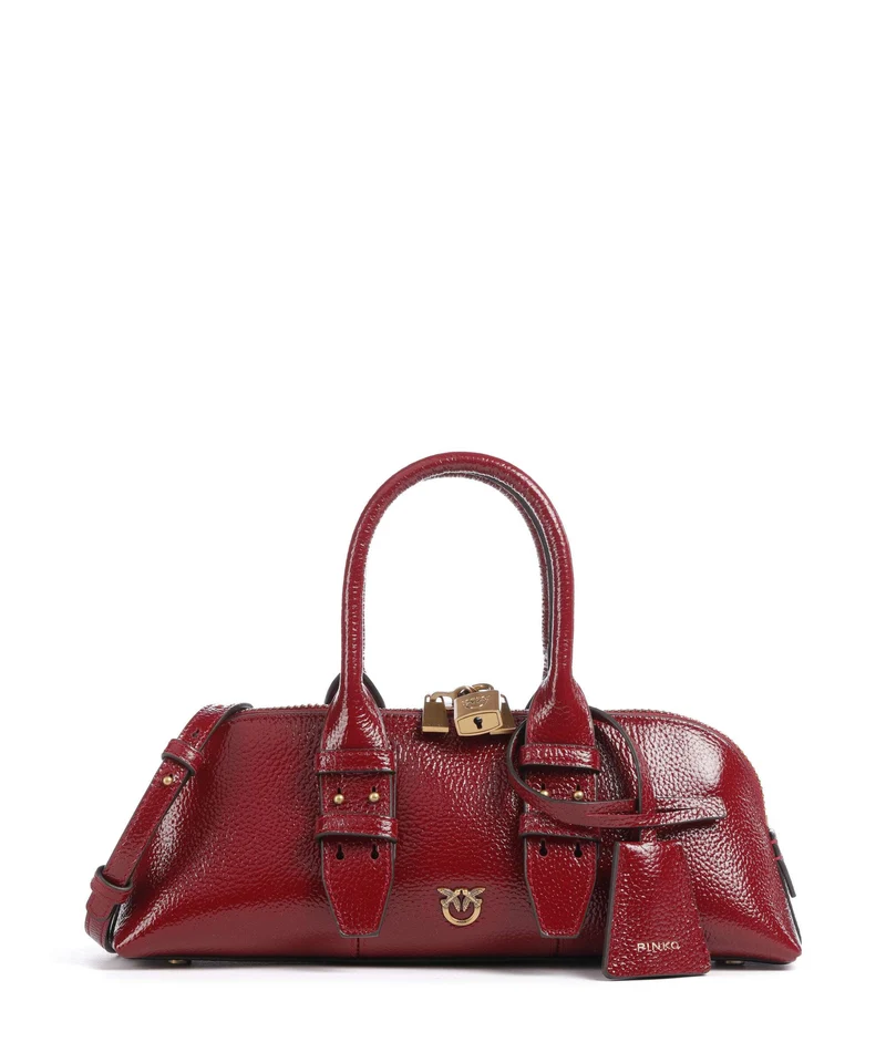 Pinko Bowling Horizontal Borsa a mano rosso scuro/antique gold