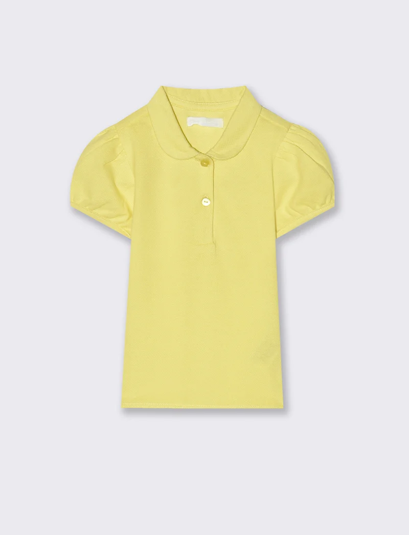 Polo con bottoncini da neonata - Giallo