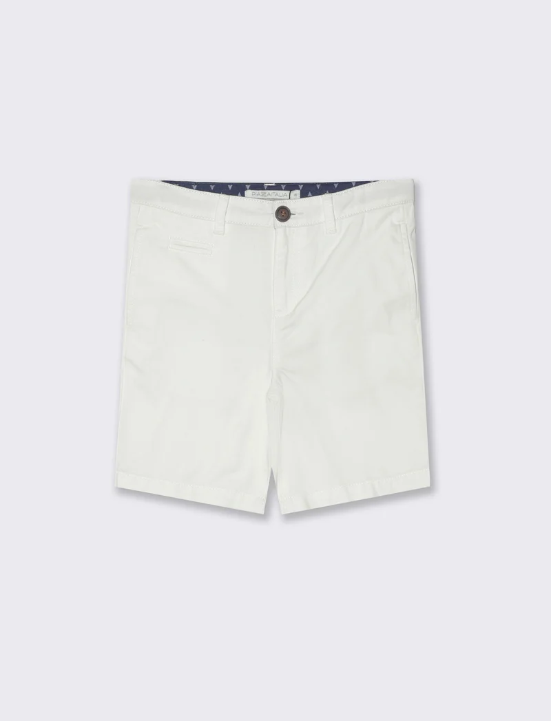 Bermuda in cotone da bambino - Bianco