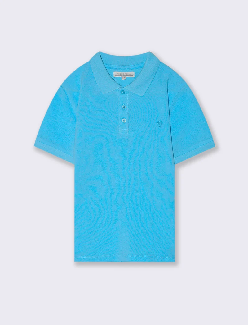 Polo mezza manica da bambino - Azzurro cielo