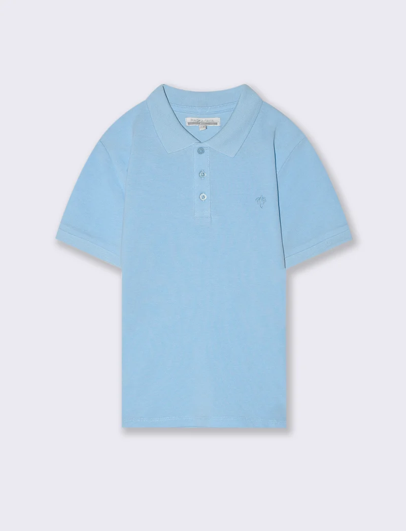 Polo mezza manica da bambino - Turchese