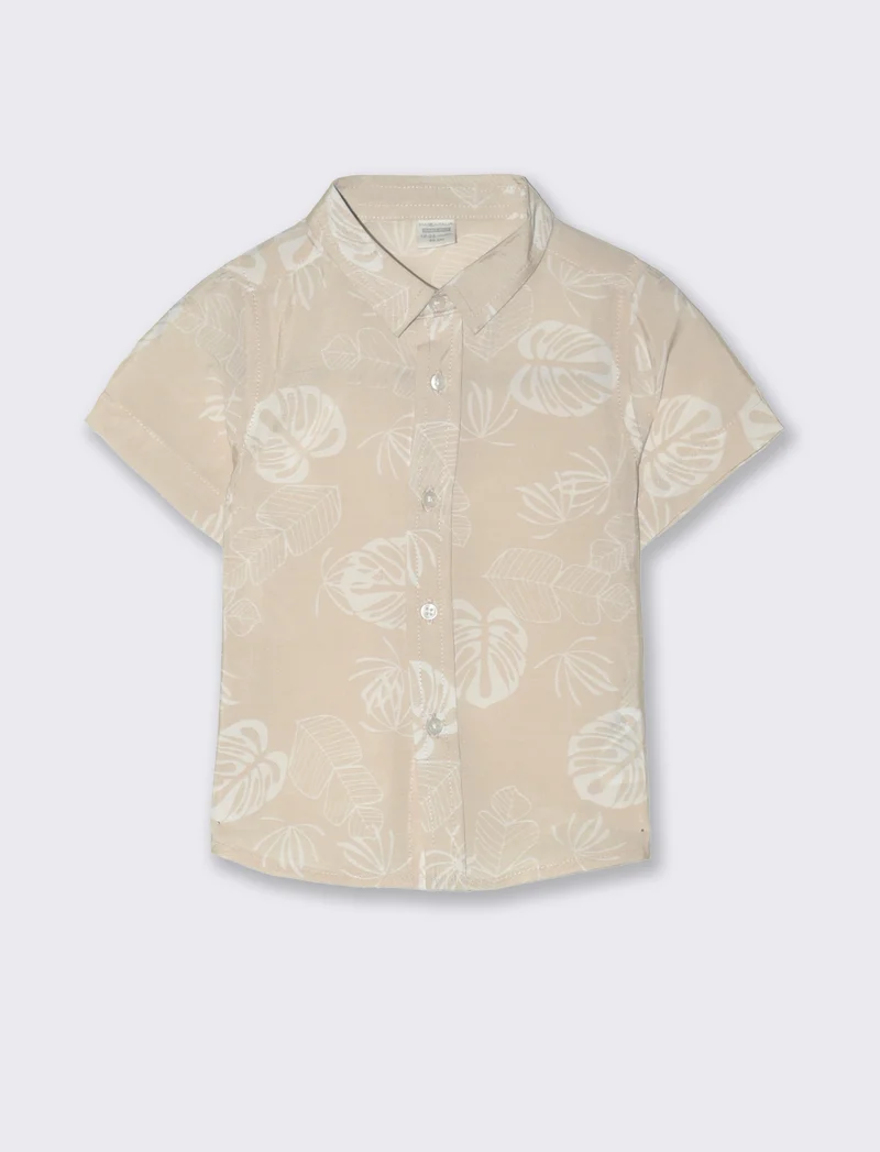 Camicia stampata da neonato - Beige