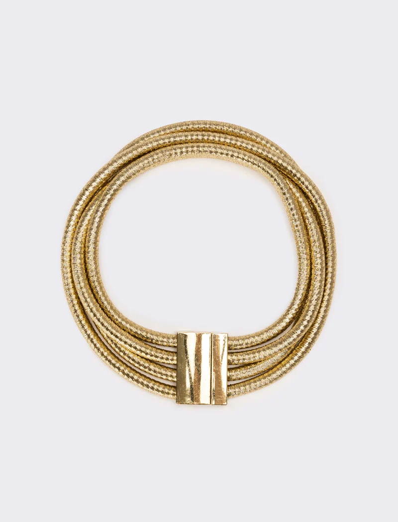 Collana donna 4 cordoni con chiusura metallo - Oro