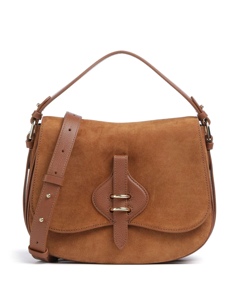 Coccinelle Mavery Suede Borsa a mano cognac