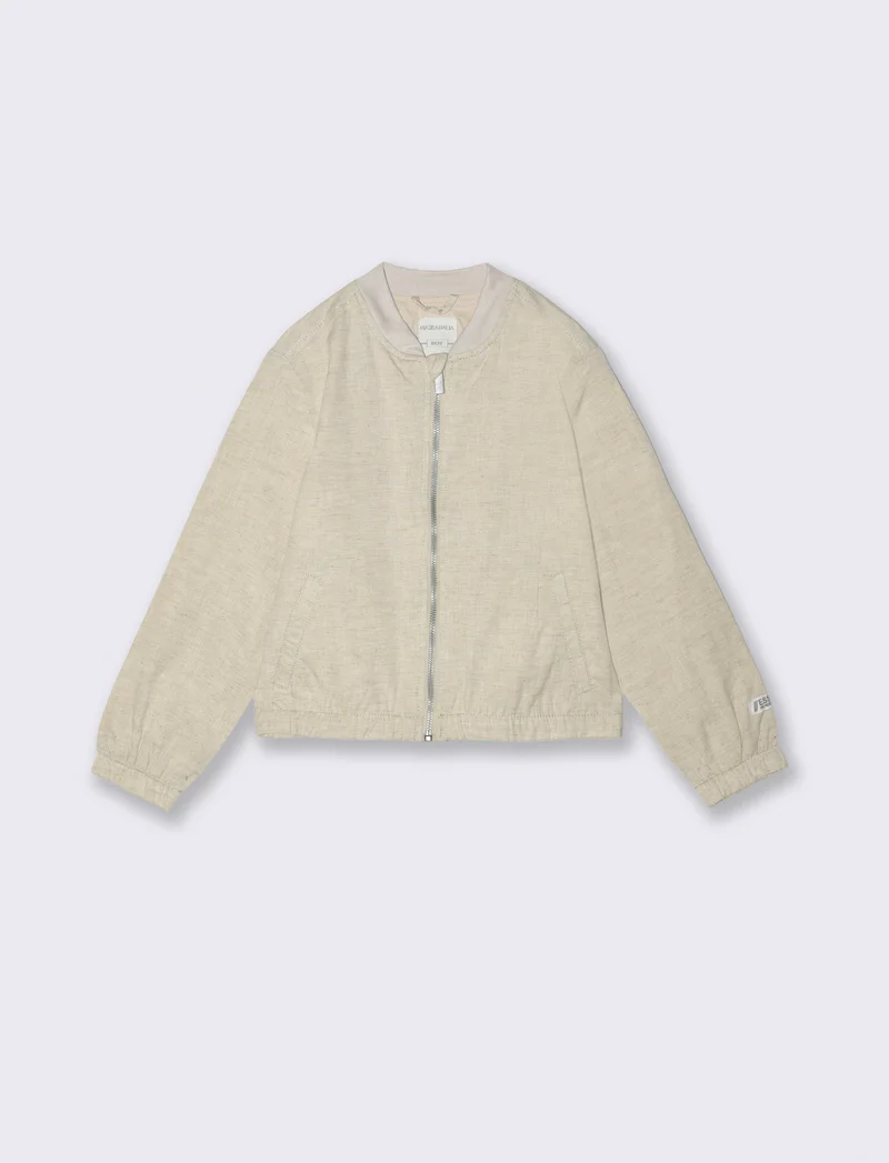 Bomber misto lino da bambino - Sabbia