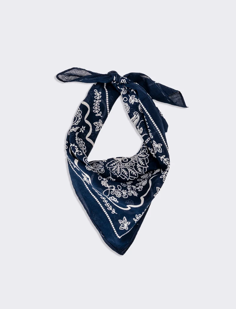 Foulard uomo 50x50cm 100% cotone bandana - Blu
