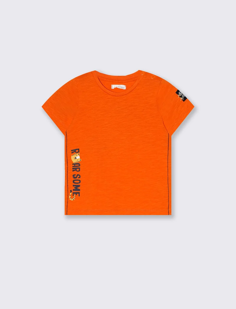 Maglietta in jersey girocollo da neonato - Arancio