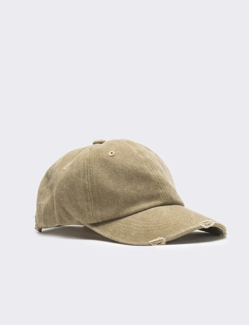 Cappello bambino baseball cotone delave liscio - Beige