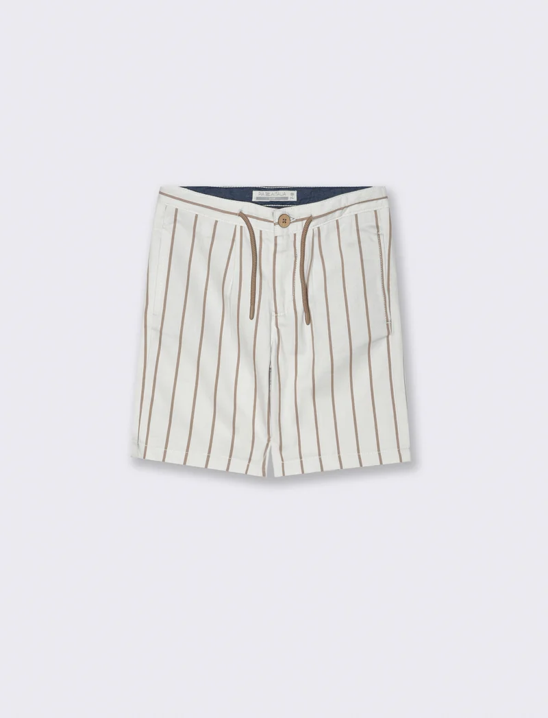 Bermuda motivo a righe da bambino - Beige