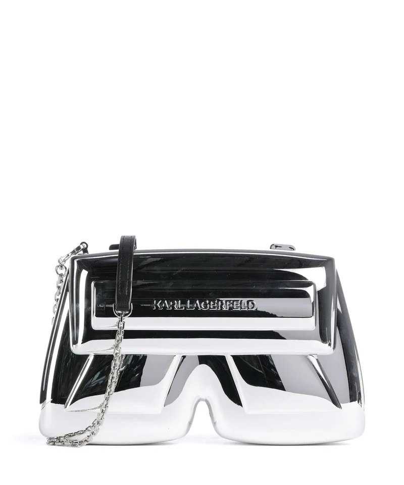 Karl Lagerfeld Ikon K Borsa a tracolla silver metal