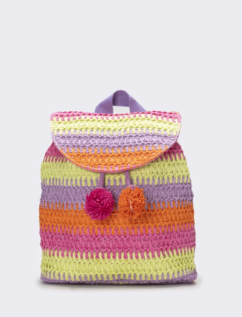 Zaino bambina carta con patta multicolor - Multicolore