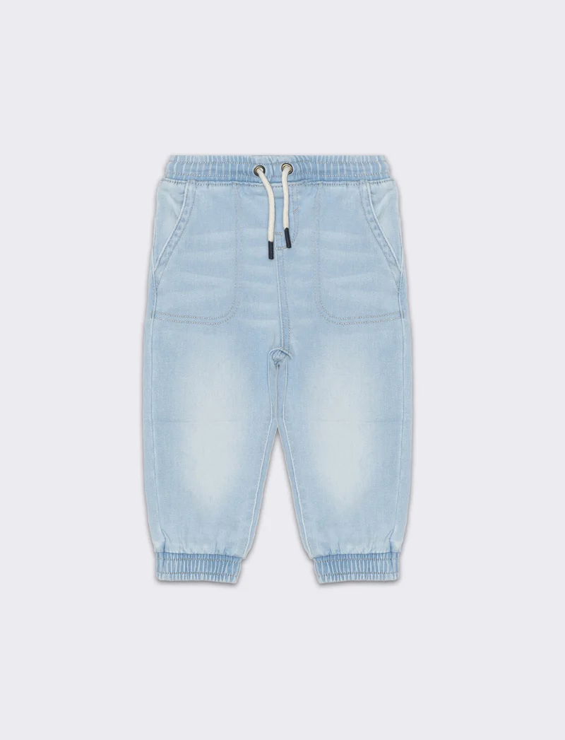 Pantaloni con tasche impunturate da neonato - Denim chiaro
