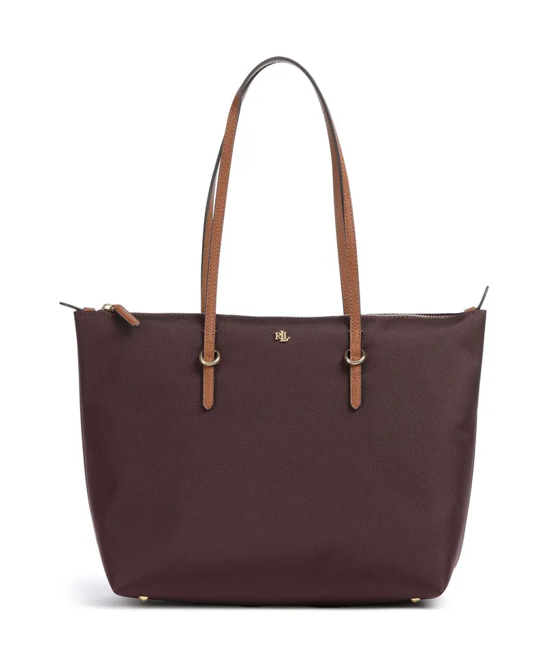 Lauren Ralph Lauren Keaton 26 Borsa shopper dark garnet/lauren tan