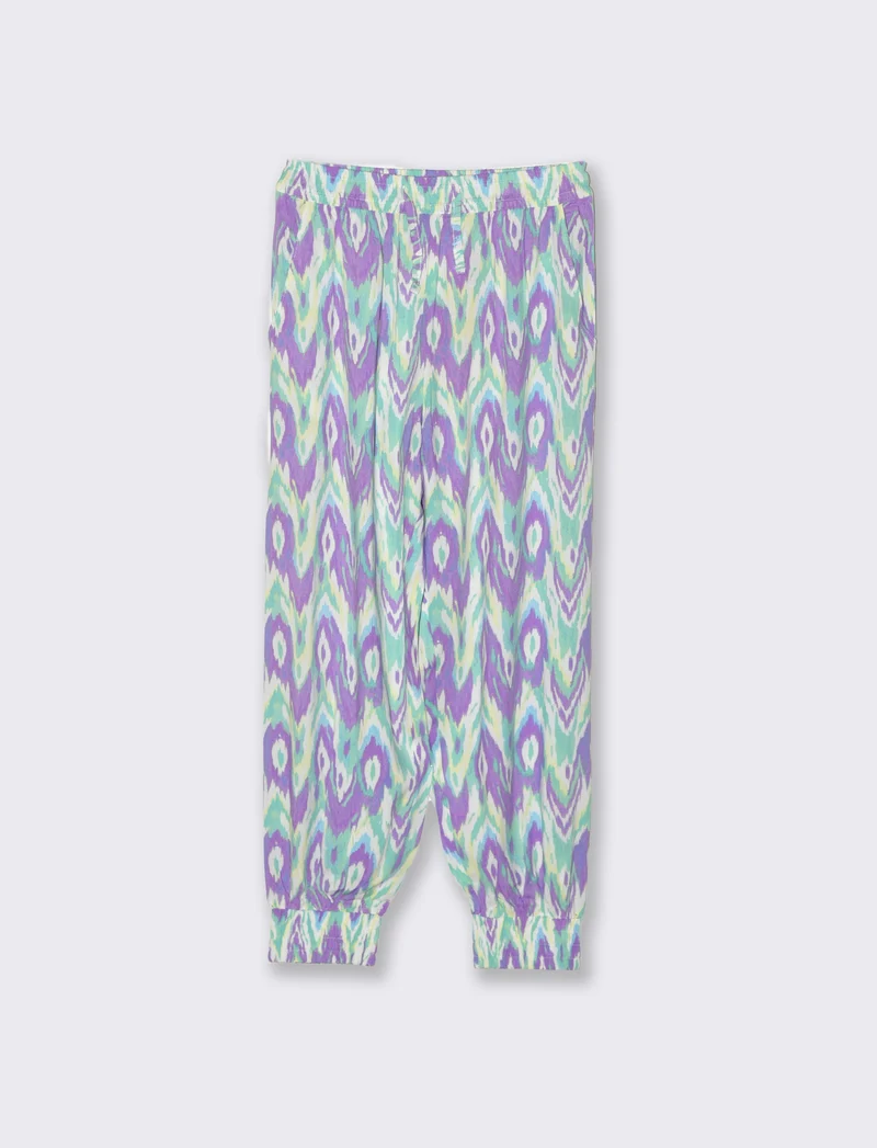 Pantaloni morbidi con laccio in vita da bambina - Fantasia
