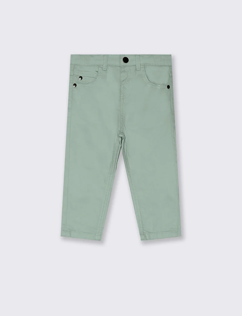 Pantaloni modello regular da neonato - Verde salvia