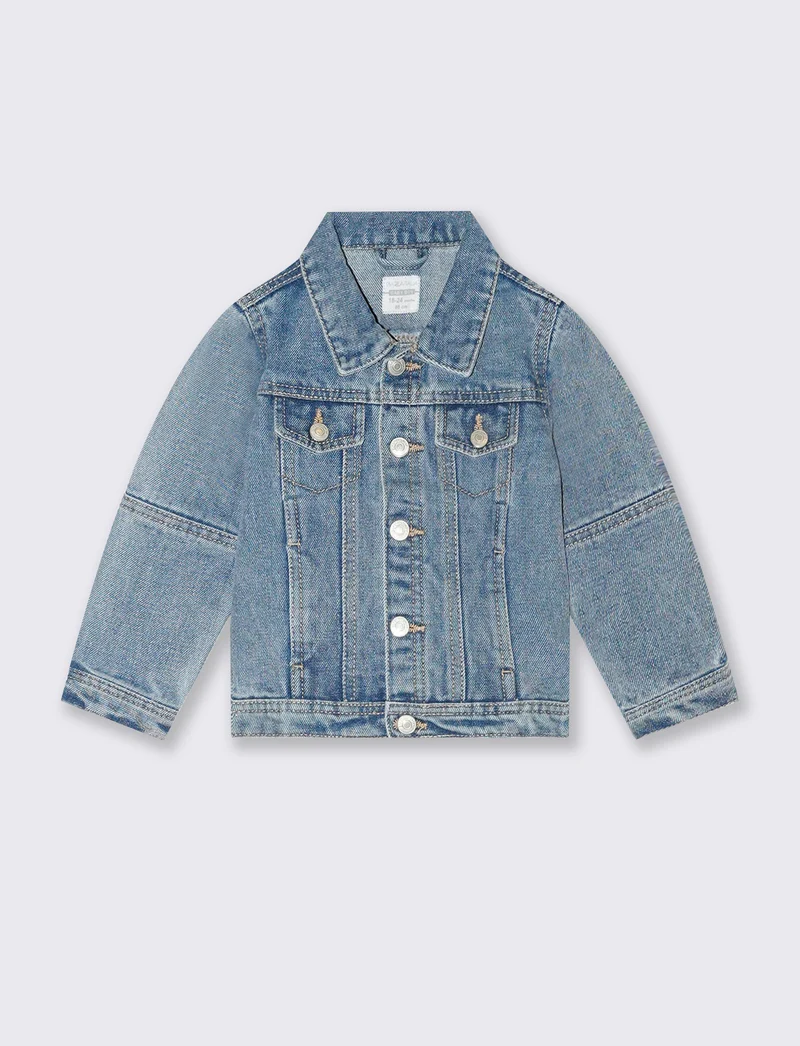 Giubbotto di jeans basico da neonato - Denim