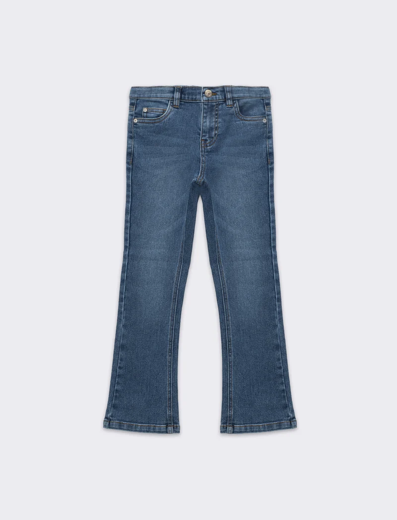 Denim elastico modello a zampa da bambina - Denim
