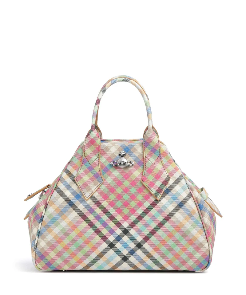 Vivienne Westwood Yasmine Buccia D'Arancia Medium Borsa a mano heather plaid