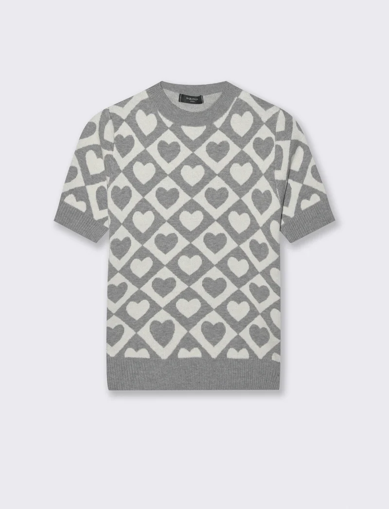 T-SHIRT IN MAGLIA - Grigio