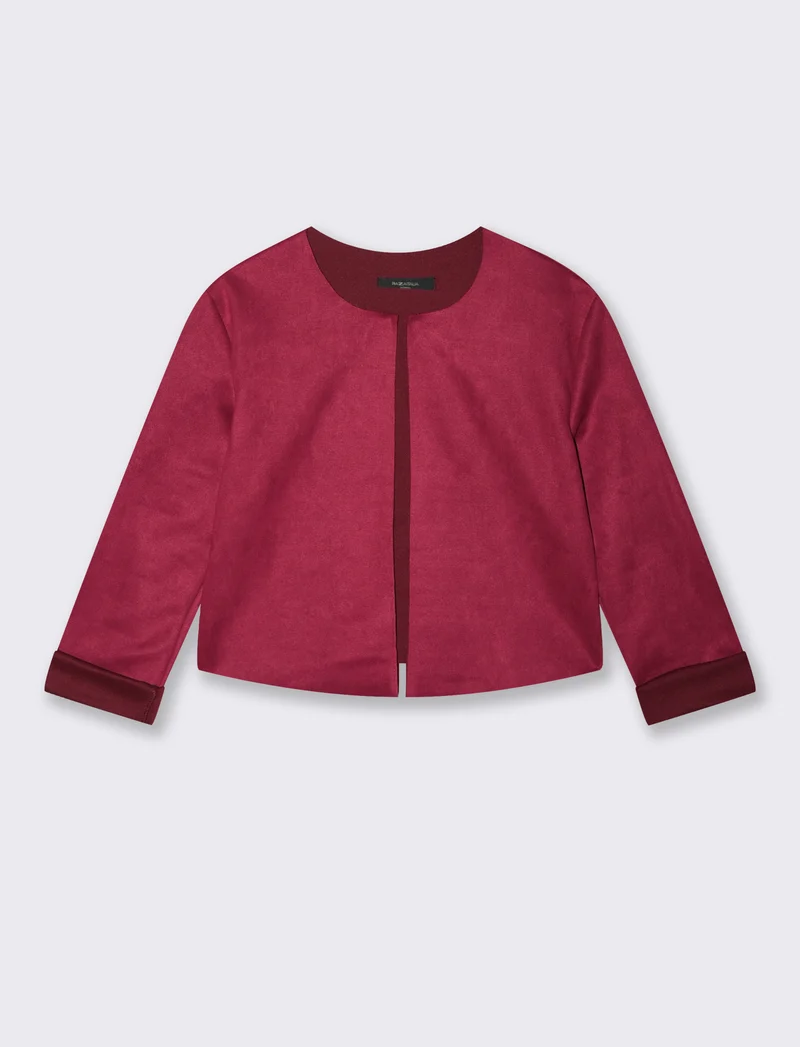 GIACCA SUEDE CORTA - Viola prugna