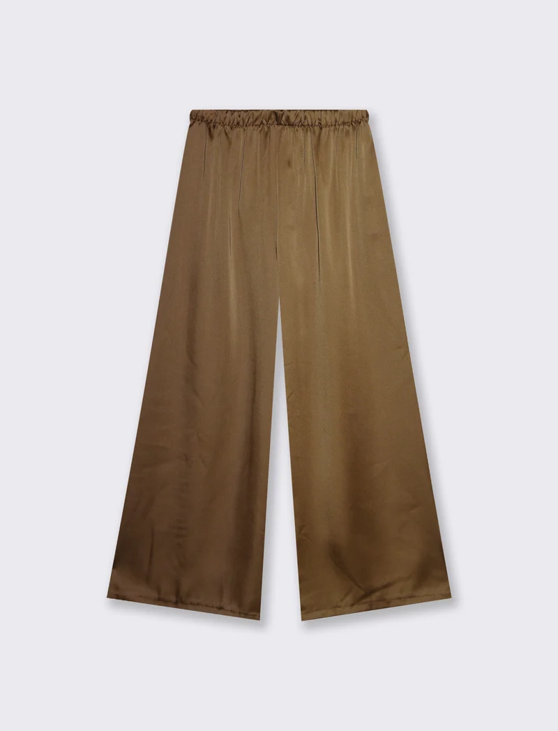 PANTALONE IN SATIN - Moro