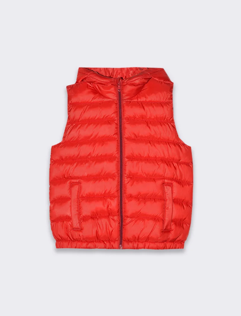 Gilet trapuntato leggero da bambino - Rosso