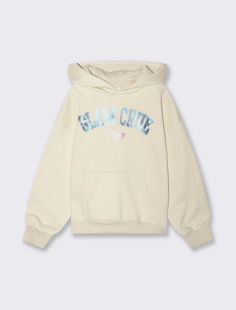 Felpa tascone da bambina - Beige