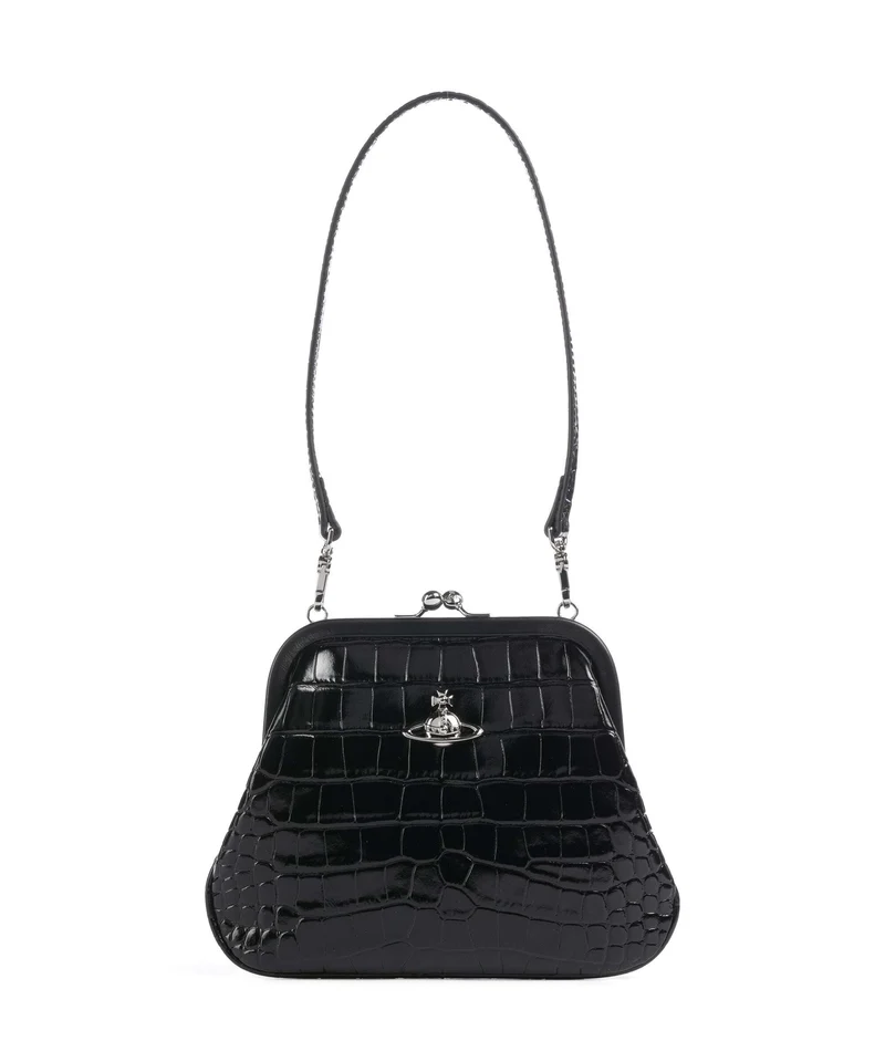 Vivienne Westwood Vivienne Embossed Croc Borsa a spalla black
